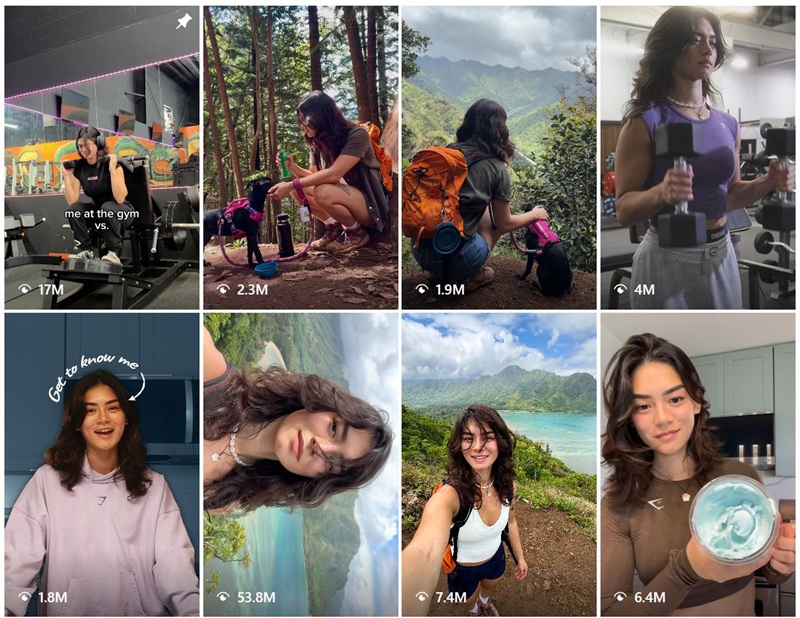 Instagram網(wǎng)紅推廣:美國(guó)戶外健身頭部博主頻道內(nèi)容