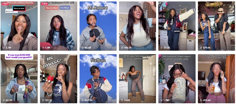 TikTok網(wǎng)紅:南非娛樂型博主推廣食物相關產(chǎn)品達人頻道