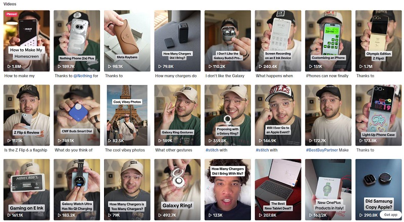 耳機電子產(chǎn)品美國tiktok博主頻道內(nèi)容