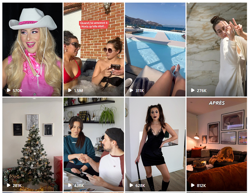 Instagram法國美妝時尚類帶貨網(wǎng)紅博主頻道內(nèi)容