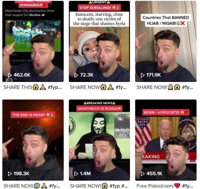 Tik Tok英國紅人頻道內(nèi)容