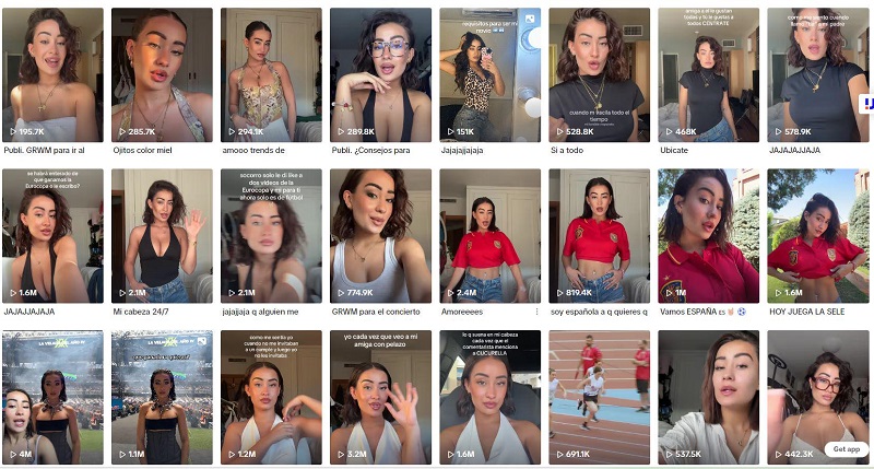 TikTok網(wǎng)紅:西班牙時(shí)尚穿搭美妝大博主頻道內(nèi)容