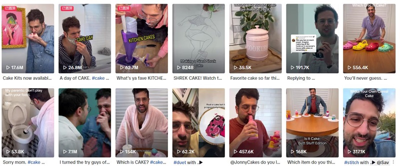 280萬粉絲的TikTok美國食物手工藝術(shù)家網(wǎng)紅頻道內(nèi)容