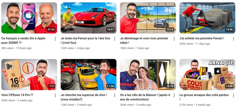 YouTube網(wǎng)紅:法國(guó)科技電子產(chǎn)品出海營(yíng)銷紅人機(jī)構(gòu)頻道內(nèi)容