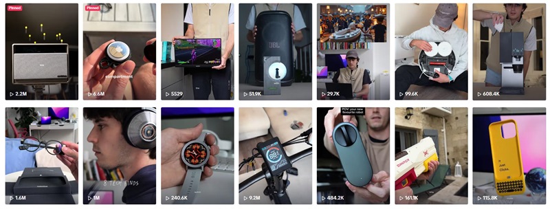 TikTok網(wǎng)紅推廣:美國科技產(chǎn)品測評開箱尾部博主頻道內(nèi)容