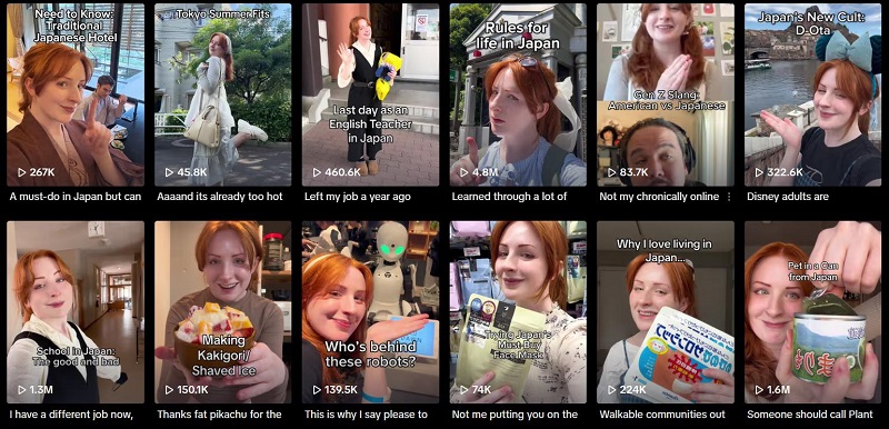 美國(guó)tiktok旅游博主達(dá)人頻道內(nèi)容