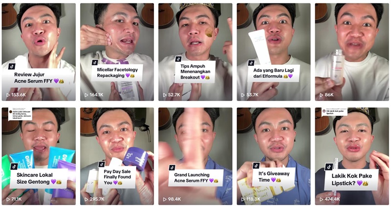 TikTok印度尼西亞美容護膚測評網(wǎng)紅達人頻道內(nèi)容