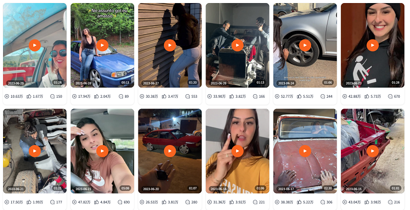 巴西tiktok紅人二手汽車改裝